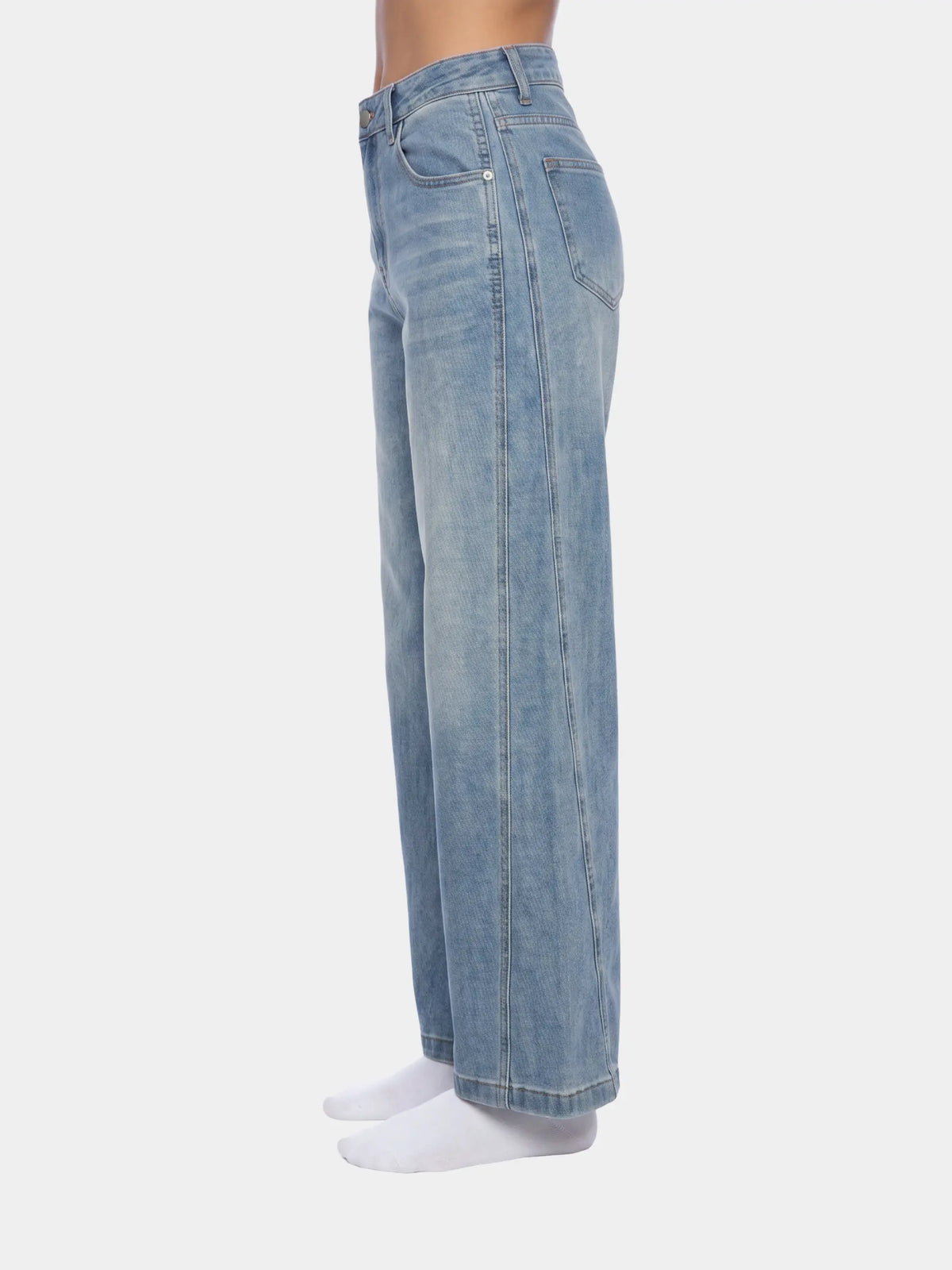 Women’s Vintage Wash High Rise Wide Leg Jeans