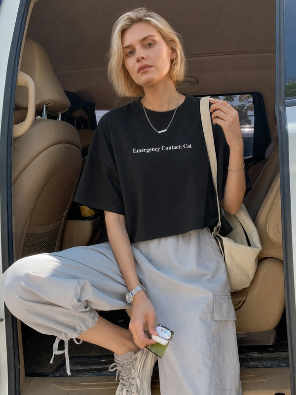 Emergency Contact Cropped Tee
