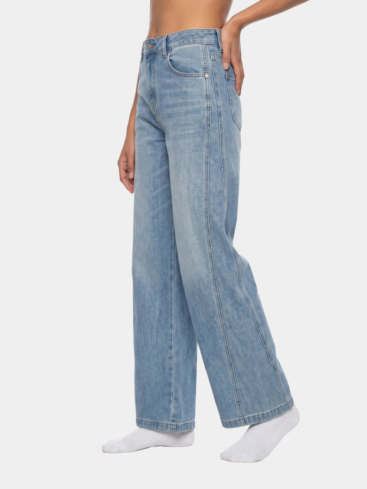 Women’s Vintage Wash High Rise Wide Leg Jeans