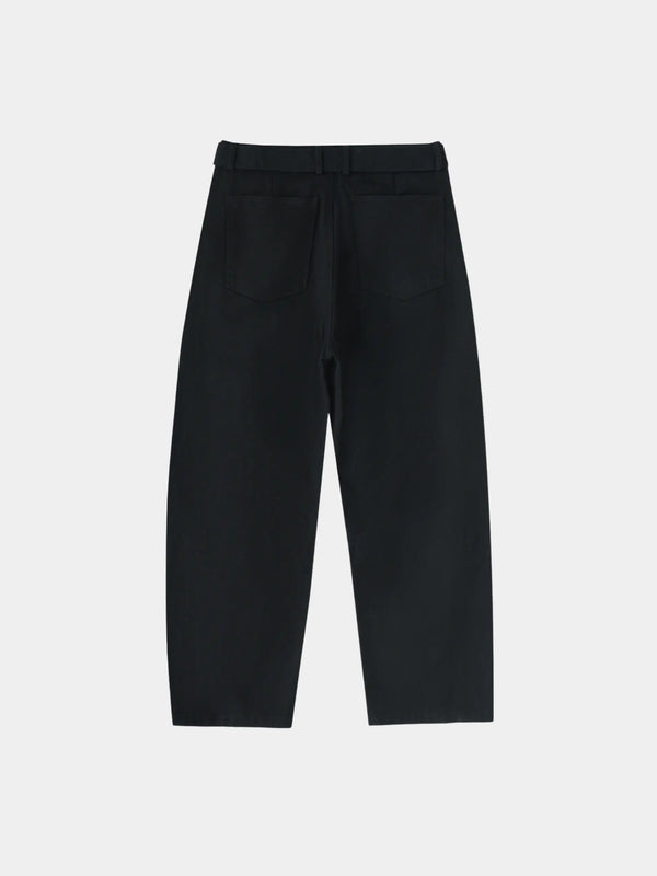 Belted Barrel-leg Chino Pants