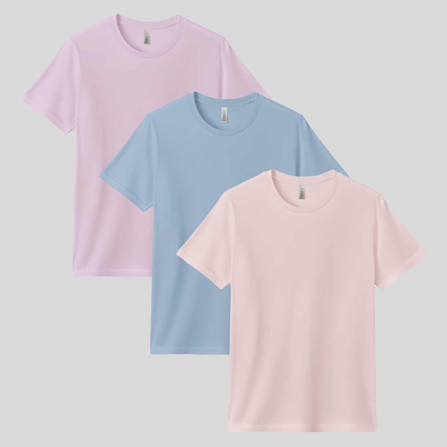 3 Pack - Pink + Baby Blue + Lilac T-shirts