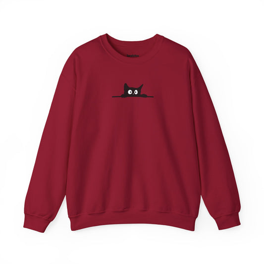 Peeking Cat Unisex Crewneck Sweatshirt