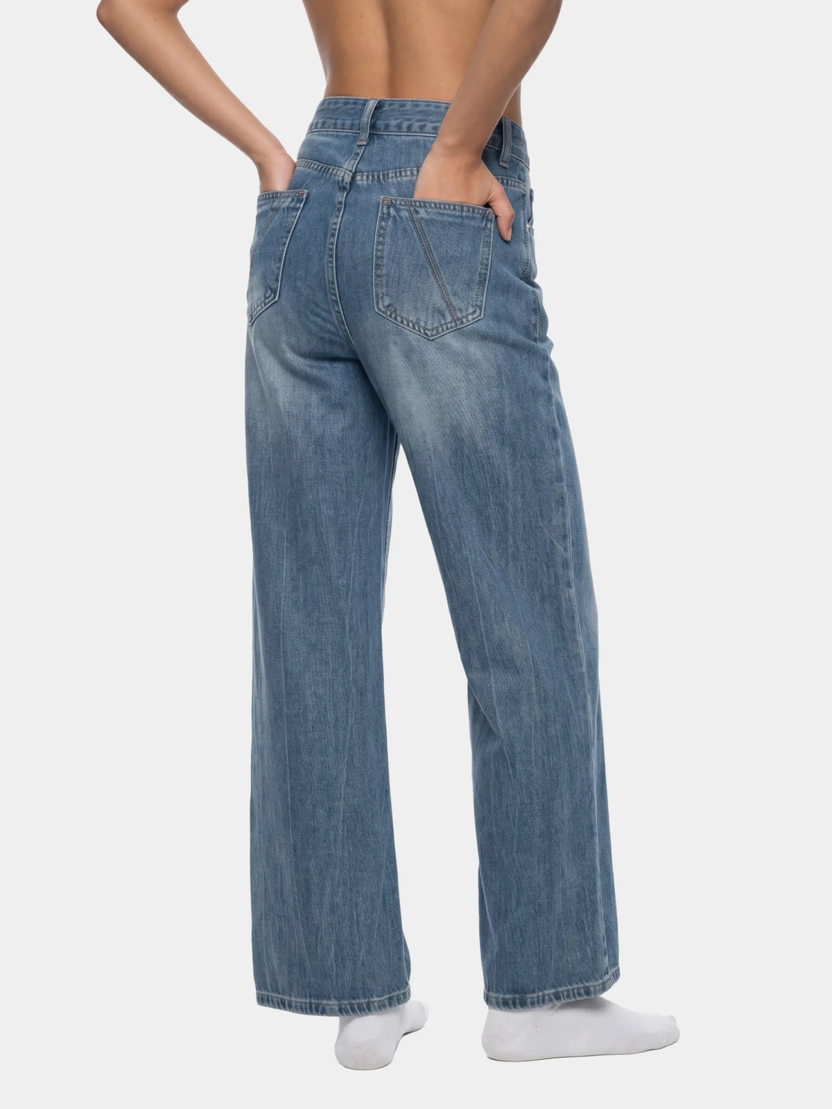 Women’s Vintage Wash Wide Leg Jeans