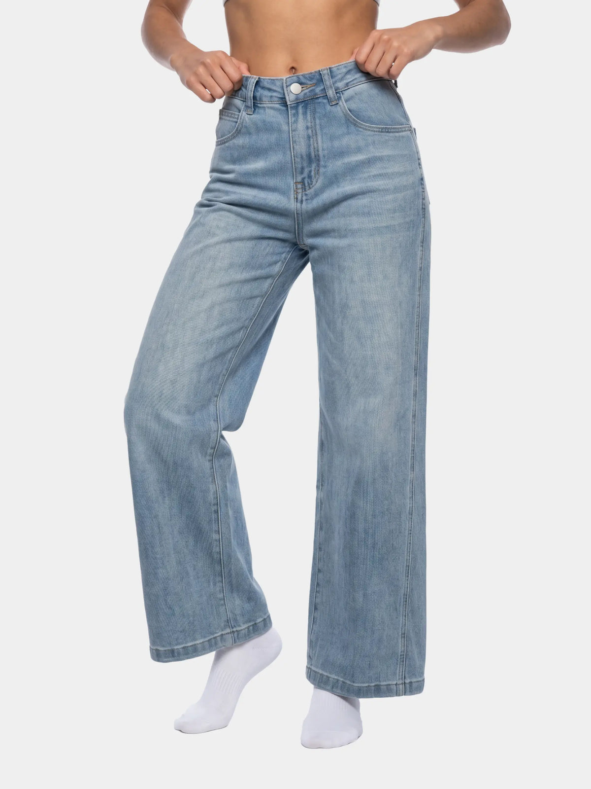 Women’s Vintage Wash High Rise Wide Leg Jeans
