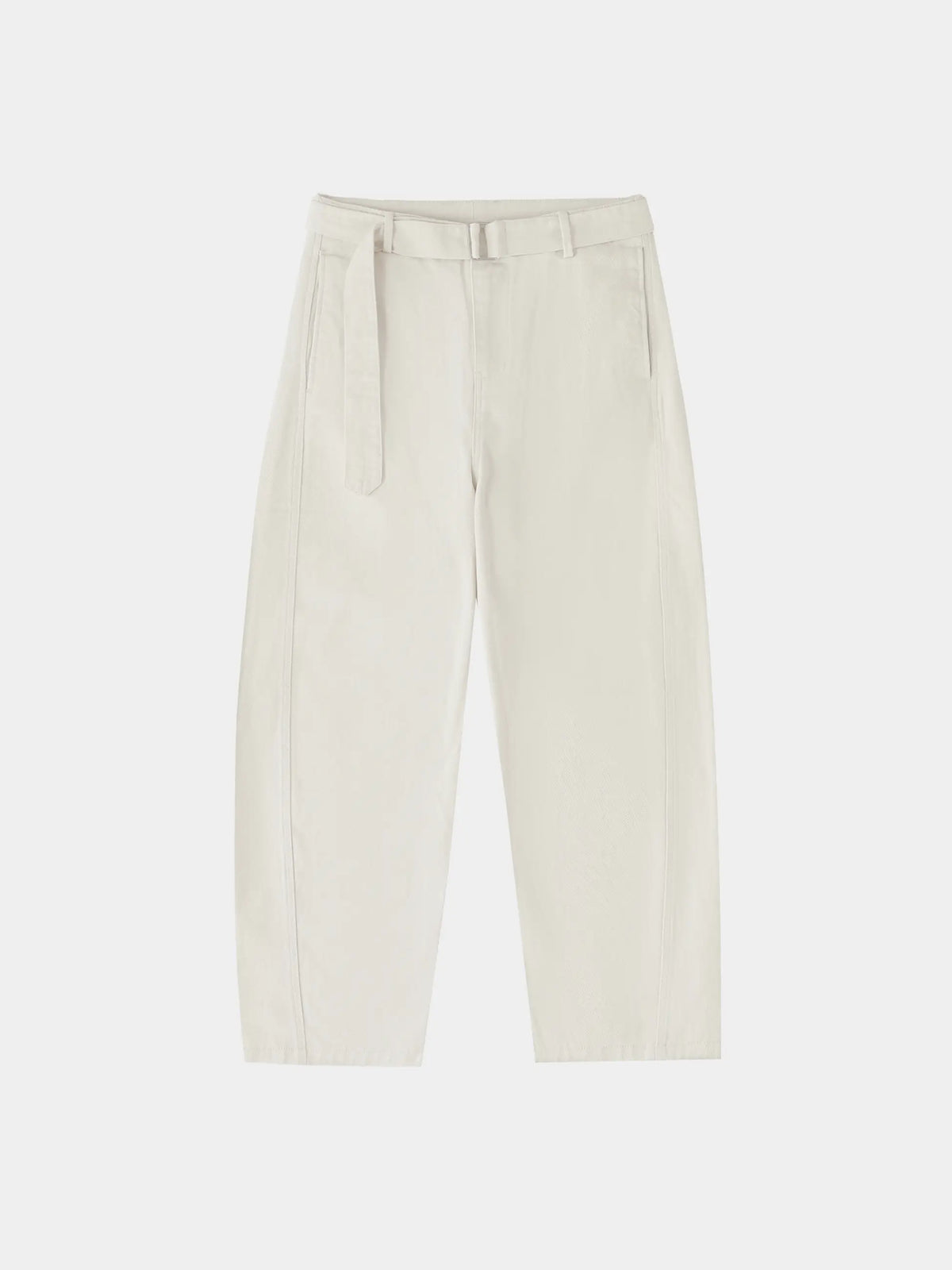Belted Barrel-leg Chino Pants