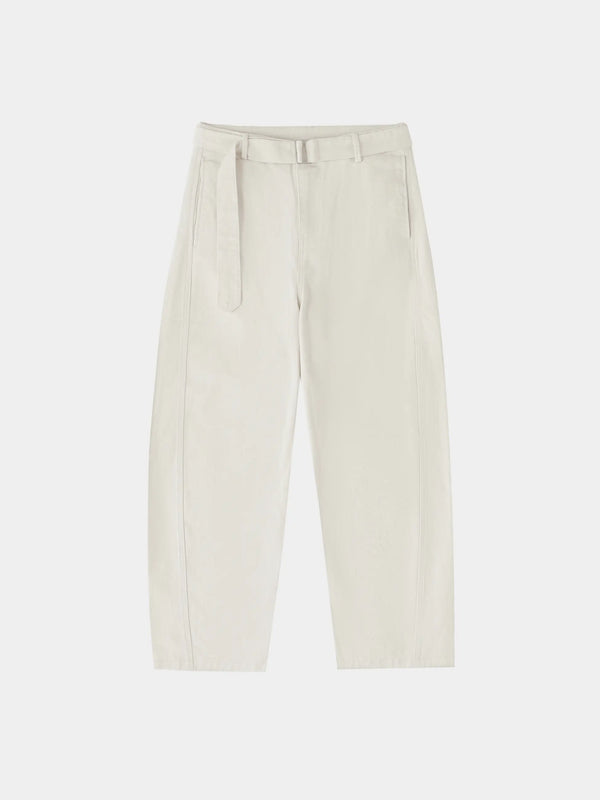 Belted Barrel-leg Chino Pants