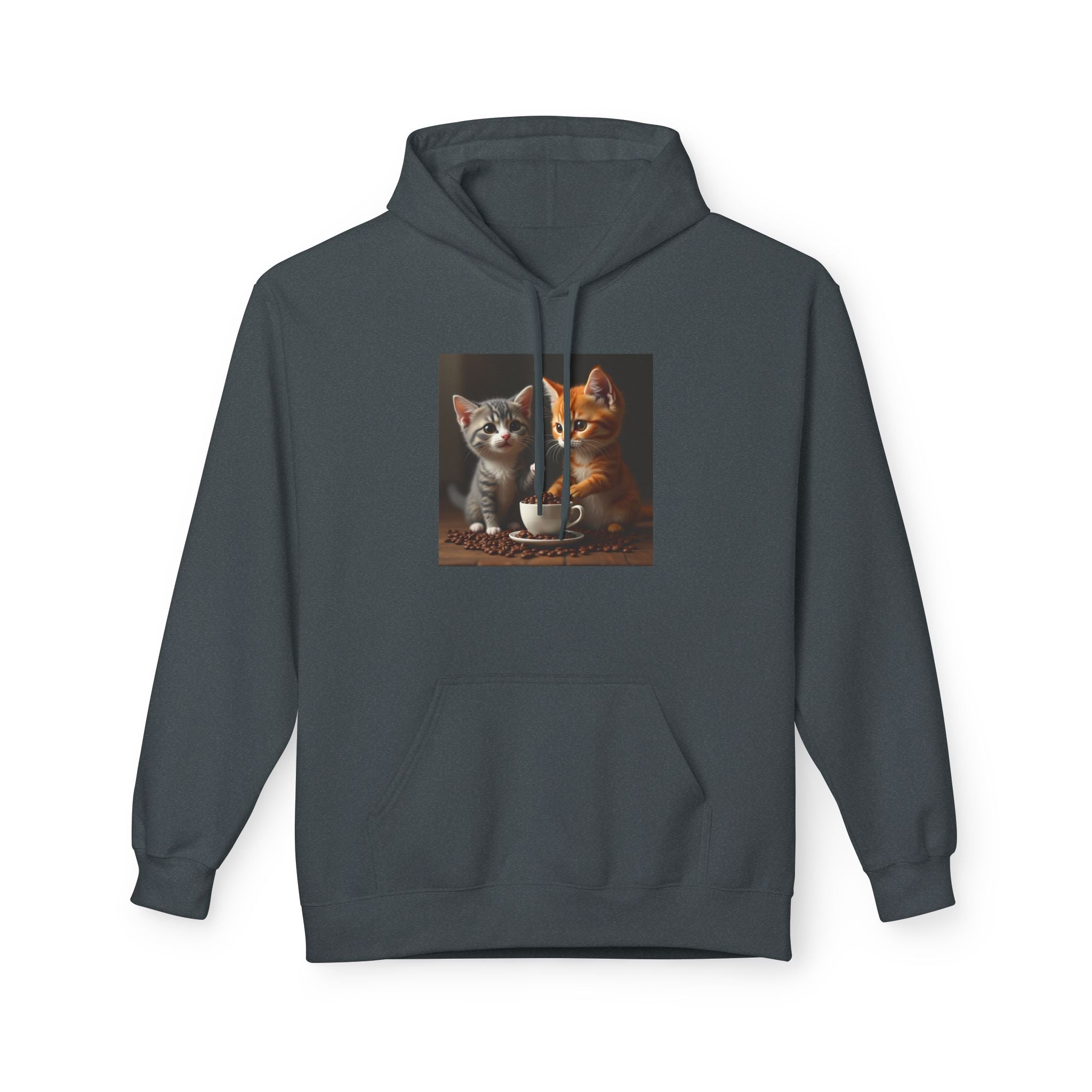 Cozy Cat Lovers Fleece Hoodie with Cute Kittens Design