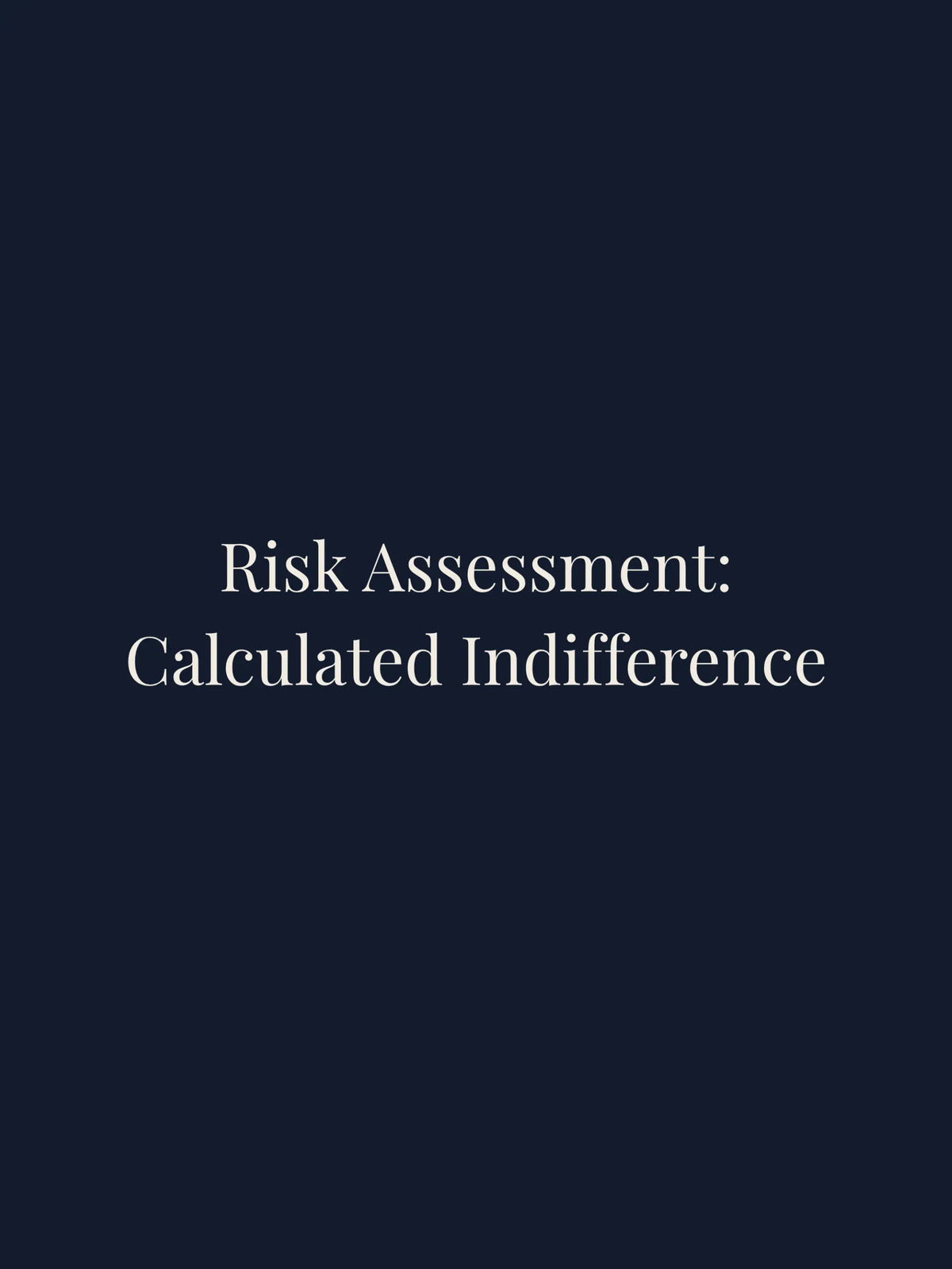 Risk Assessment Crewneck Tee