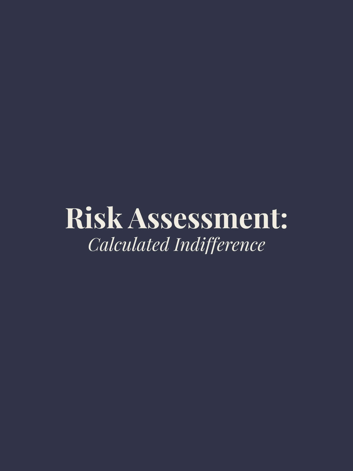 Risk Assessment Oversized Tee