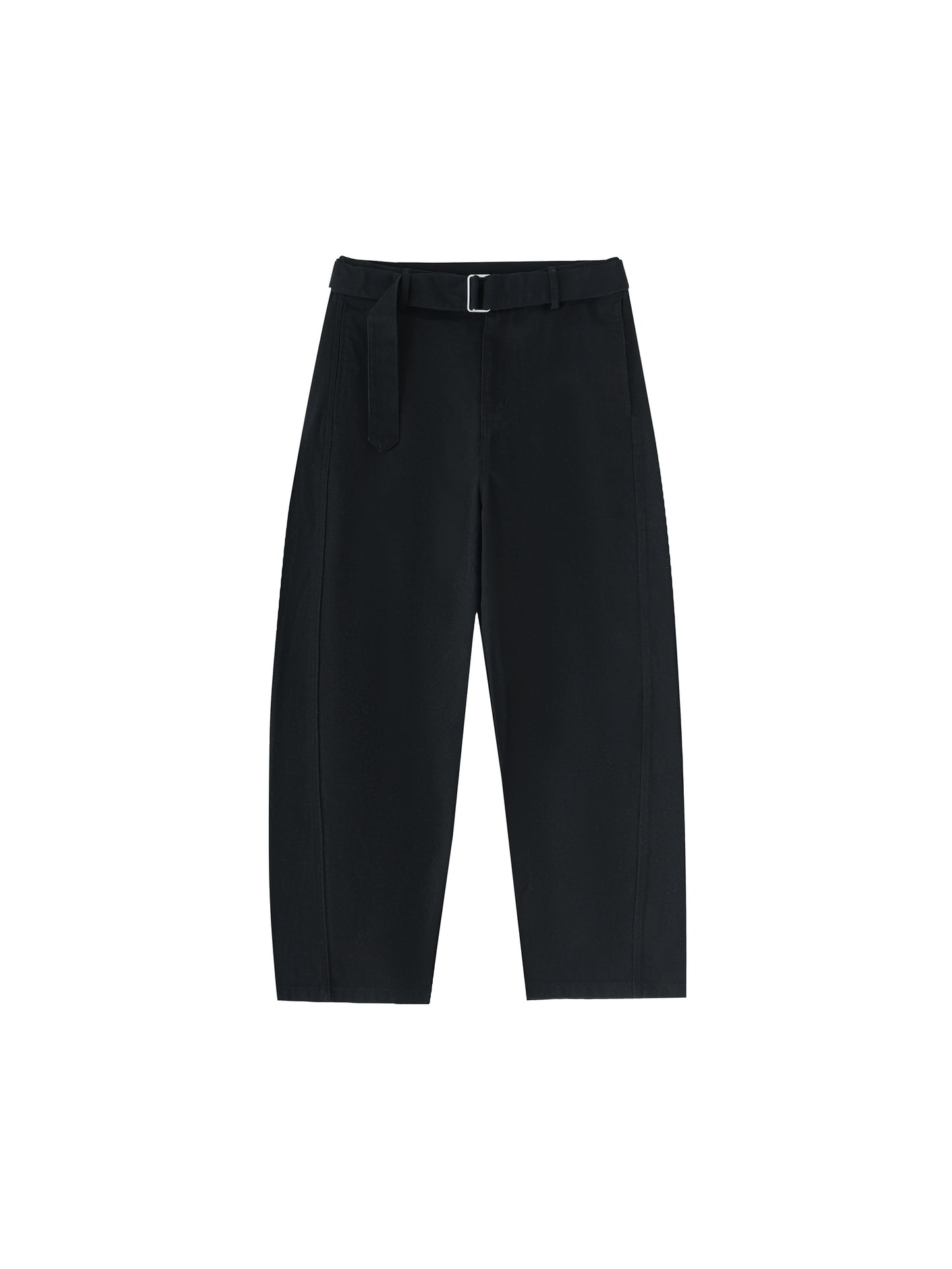 Belted Barrel-leg Chino Pants