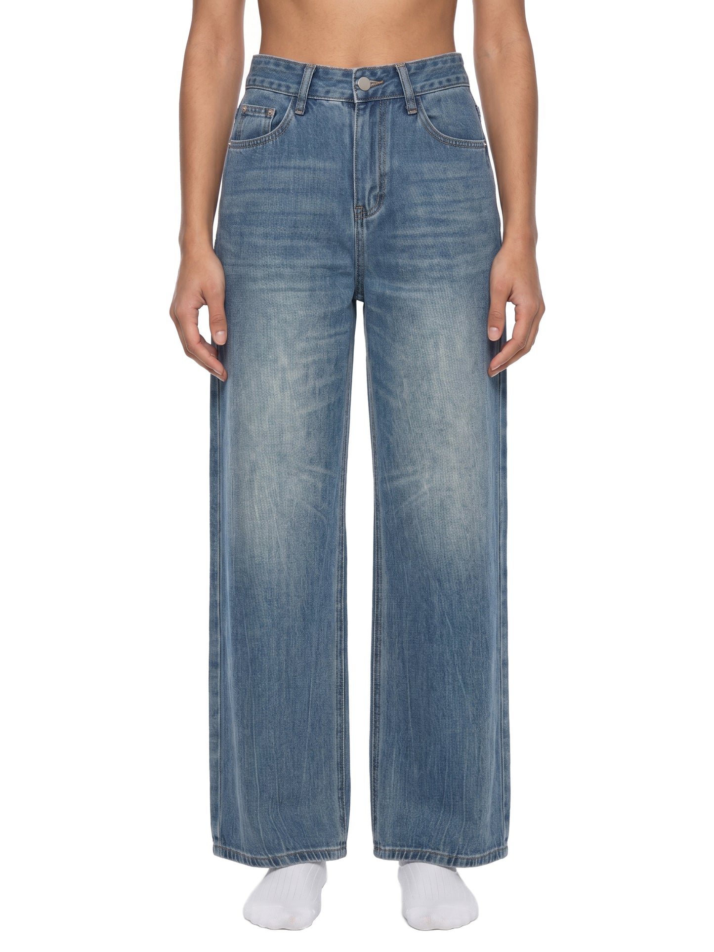 Women’s Vintage Wash Wide Leg Jeans